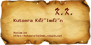 Kutsera Kálmán névjegykártya