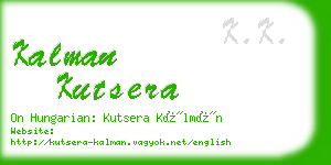 kalman kutsera business card